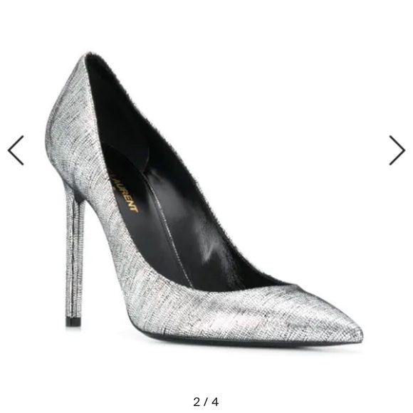 Saint Laurent Shoes - Saint Laurent Anja 105mm Metallic Heels